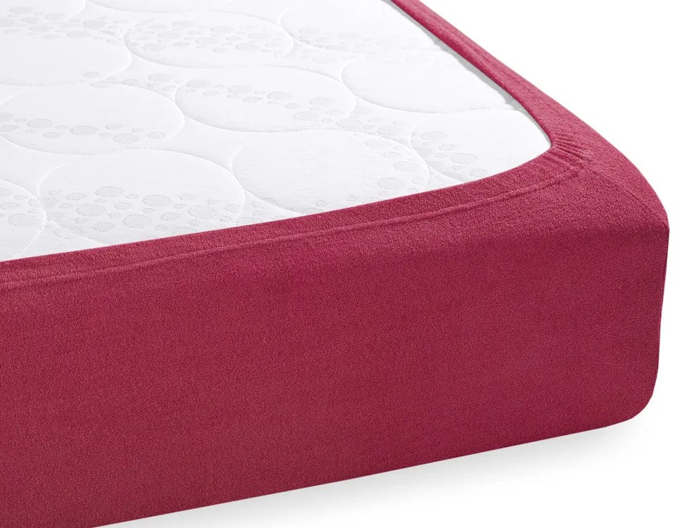 Froté napínacie prestieradlo na extra vysoký matrac FR-010 Vínové 90 x 200 - výška 40 cm