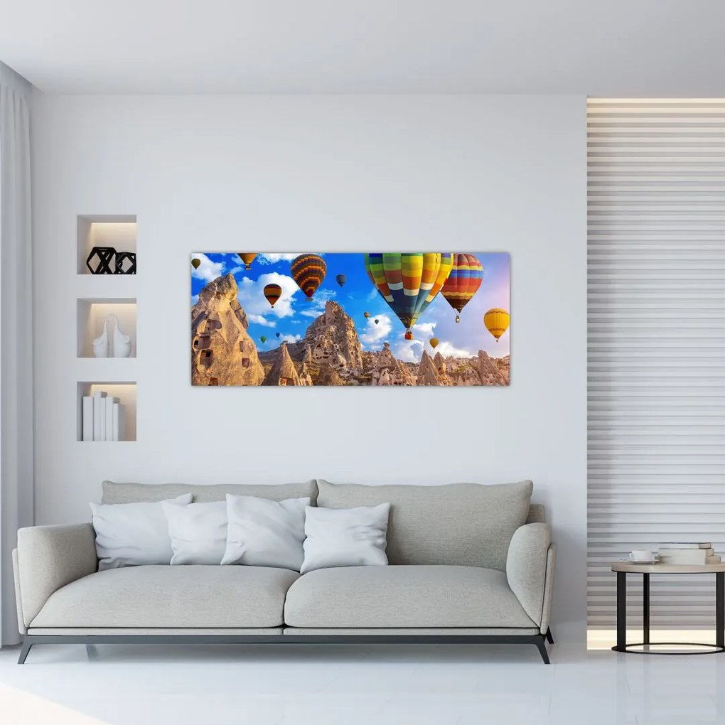 Obraz - Teplovzdušné balóny, Cappadocia, Turkey. (120x50 cm)