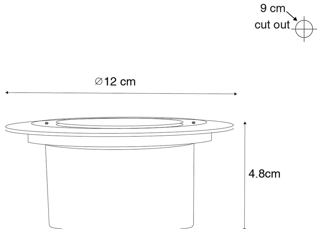 Sada 6 zemných reflektorov čiernych vrátane LED IP65 solárnych - Terry