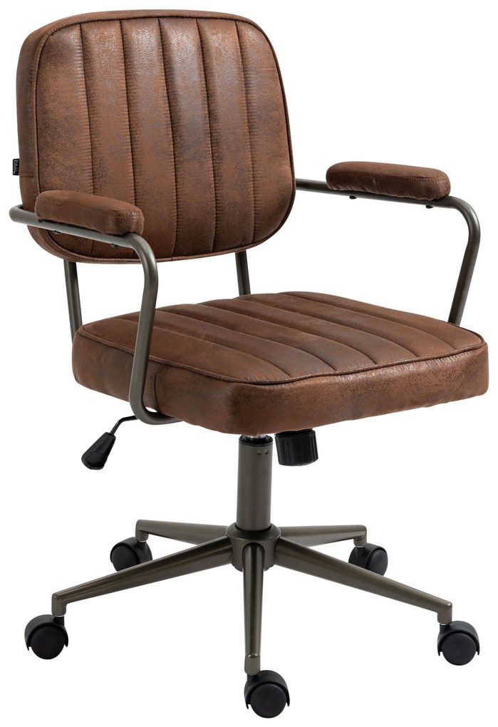 Design-Shop Kancelárska stolička Natrona v industriálnom štýle - koženka - Cognac antik