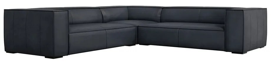 Tmavomodrá kožená rohová pohovka (variabilná) Madame – Windsor & Co Sofas