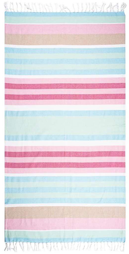 Trade Concept Osuška Fouta so strapcami Stripes pink, 90 x 170 cm