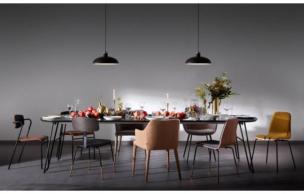 Tmavohnedý rozkladací jedálenský stôl s doskou v dekore jaseňového dreva 100x170 cm Milian – Kave Home