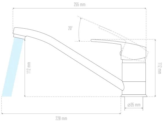 ALVEUS 1130434 - Drezová batéria NINA 13,5 cm granit/čierna