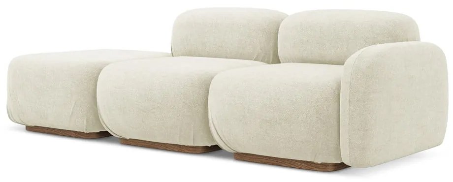 Krémovobiela leňoška z textílie buklé (ľavý roh) Ailani – Makamii