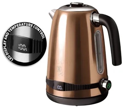 BERLINGERHAUS BH-9326 Rosegold rýchlovarná kanvica s termostatom, 1,7 l
