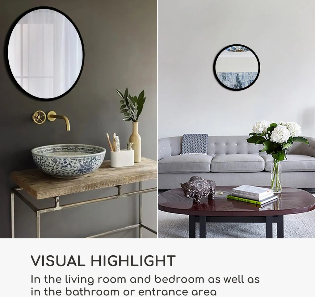 Casa Chic Fournier Nástenné zrkadlo s kovovým rámom okrúhle Ø 80 cm