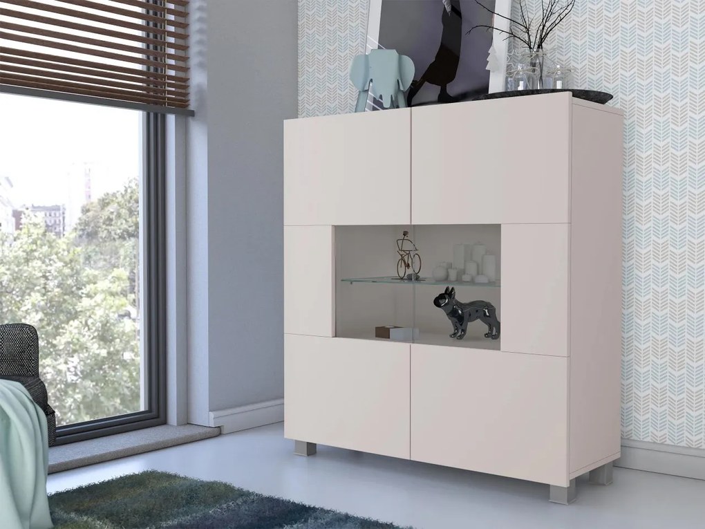 Komoda Bralani BR01, Farby: orech warmia, Osvetlenie: osvetlenie LED biele