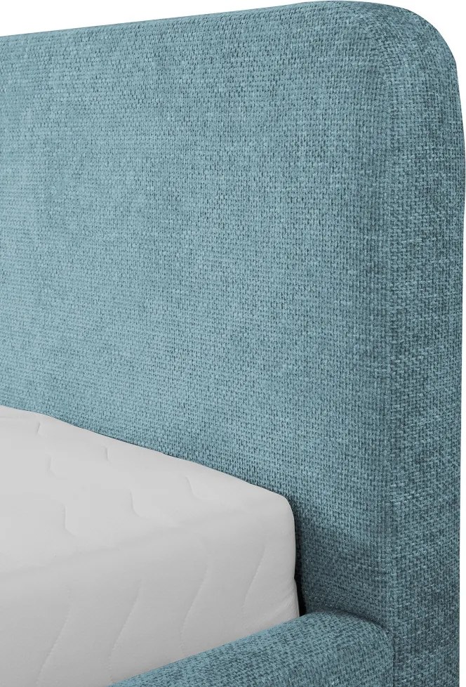 Posteľ Flamingo 180x200 cm, morská modrá štruktúrovaná tkanina