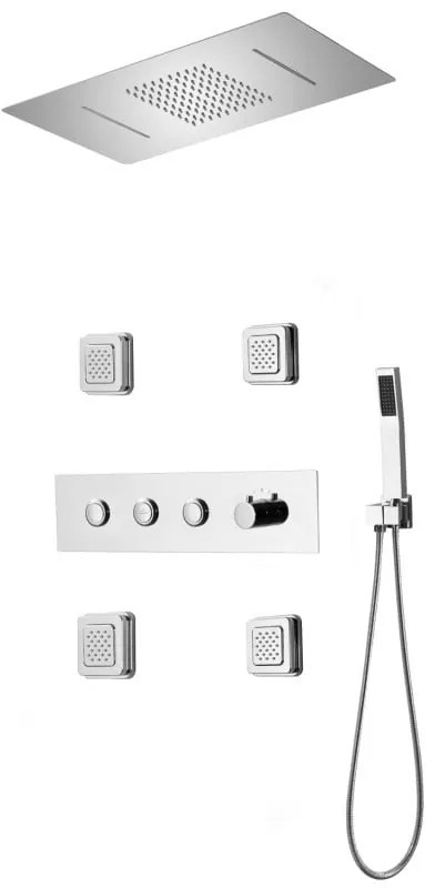 Mexen Soler, sprchová súprava pod omietku, chrómová, 7601-04-00