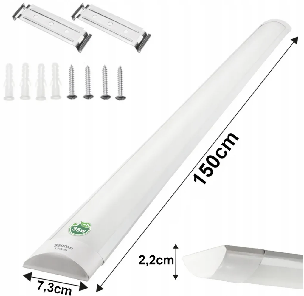 BERGE Prisadená LED lampa 150cm - 50W - 5000lm - IP20 - 4500K