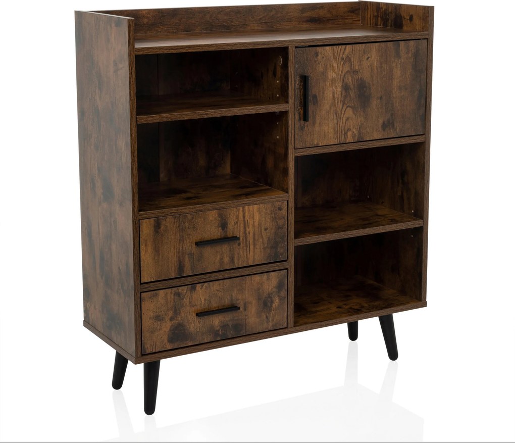 XXXLutz KOMODA, hnedá, čierna, 80/90/30 cm MID.YOU - Komody - 001918083202