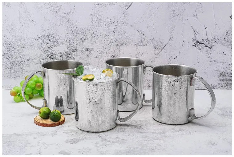 Echtwerk Hrnček z nehrdzavejúcej ocele Moscow (4 kusy, 480 ml, strieborná) (100343375)