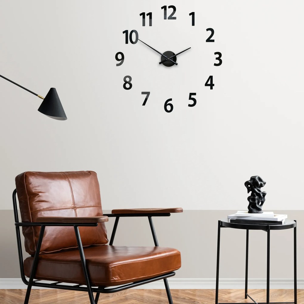Nástěnné samolepící hodiny Amadeus 75 cm černé