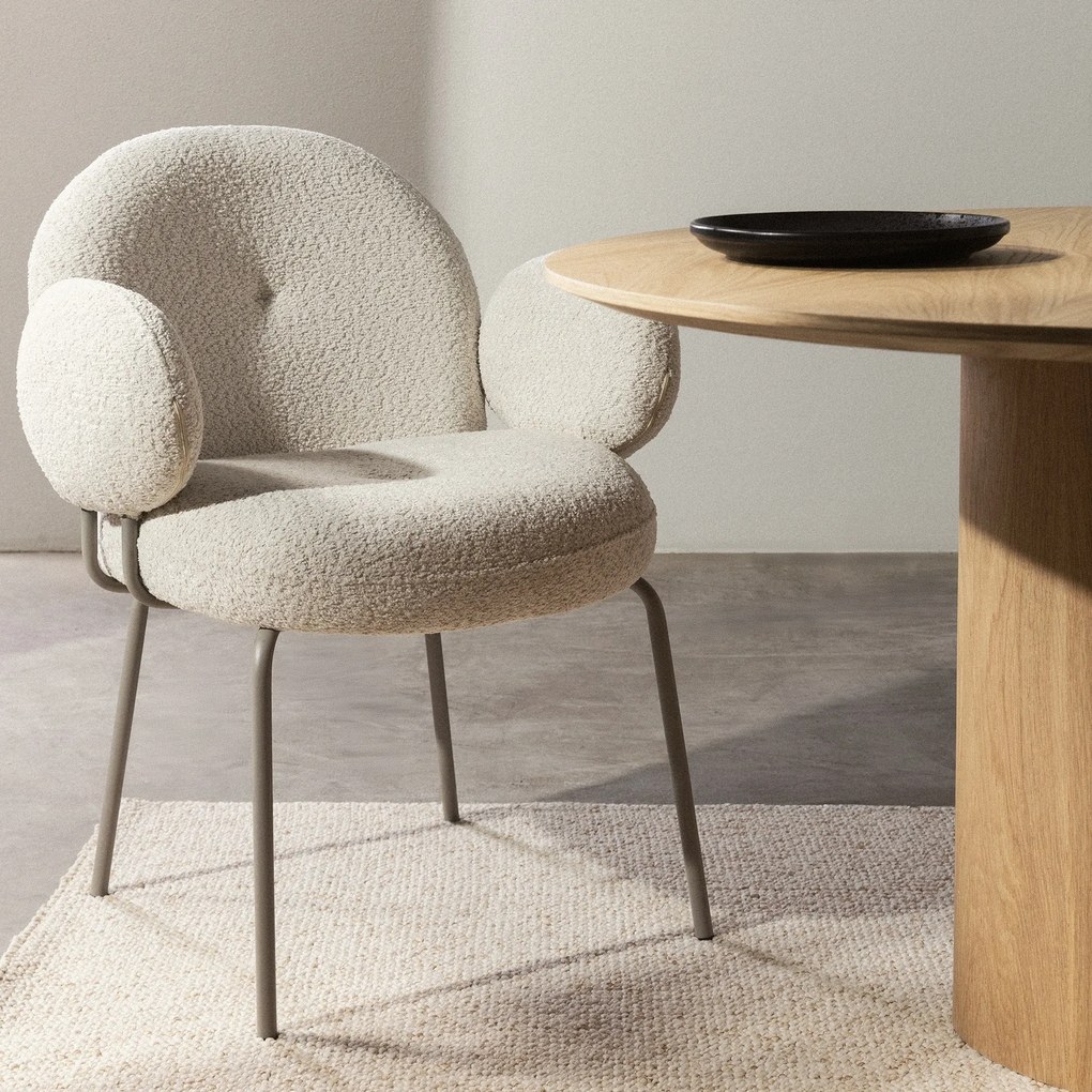 Čalouněné jídelní křeslo Fiori béžové