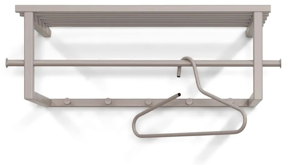 Taupe kovový nástenný vešiak s poličkou 76 cm Marco – Spinder Design