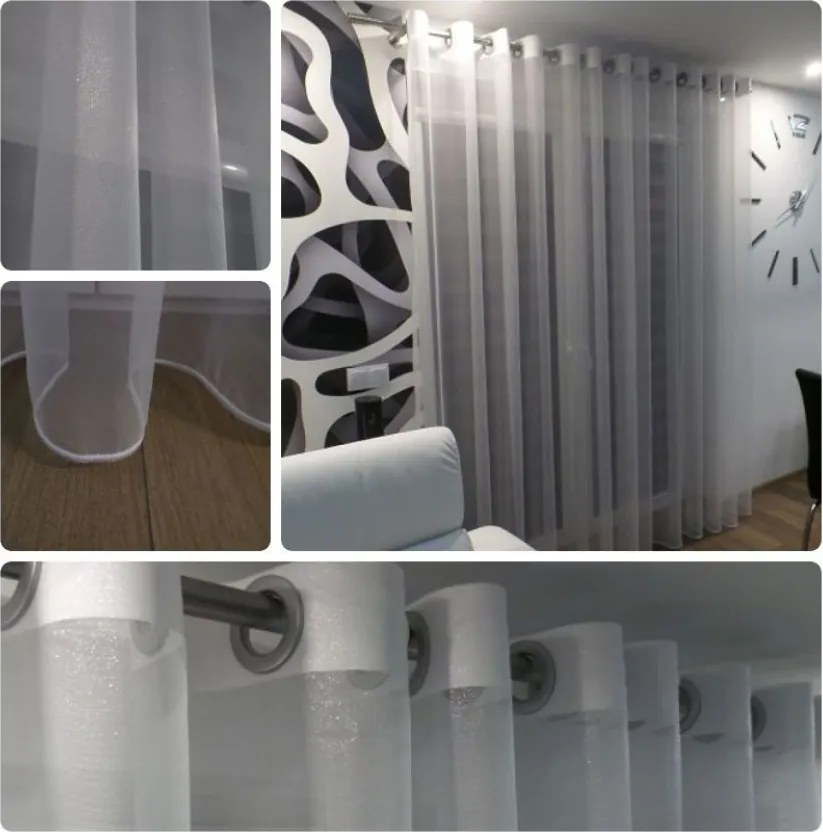 Dekorstudio Biela záclona SHINE s olovkom - š. 230 cm x v. 175 cm