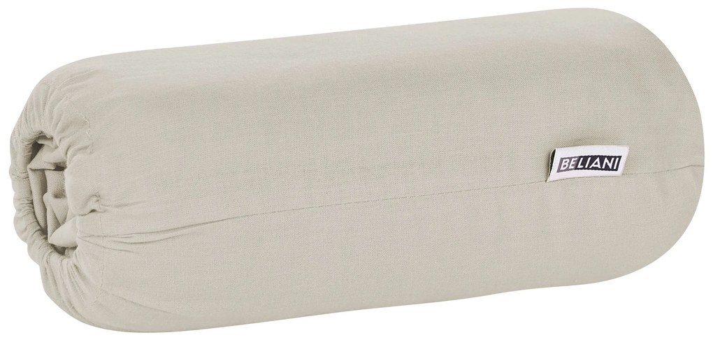 Bavlnená posteľná plachta 200 x 200 cm sivobéžová JANBU Beliani