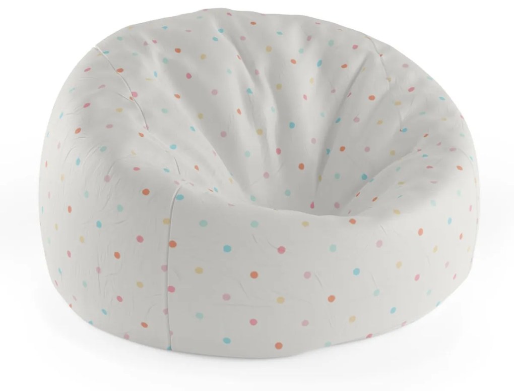 Sablio Sedací vak Cocoon Farebné bodky na béžovej - 115 x 75 cm x 45 cm
