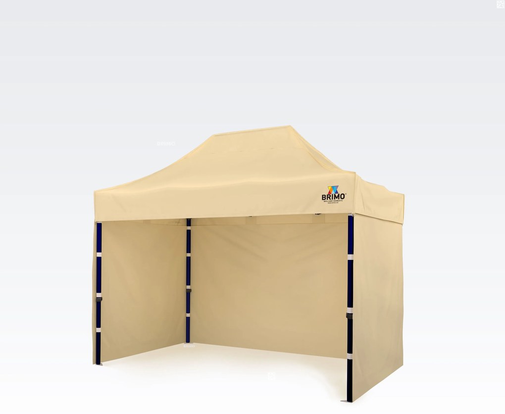BRIMO Rýchlorozkladací stánok 2x3 m (3 steny): Oceľová pevnosť pre trhovníkov - s 3 stenami - Béžová 21