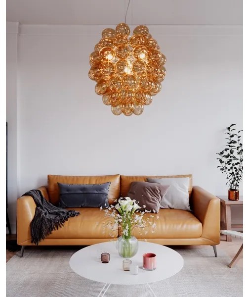 ByRydens 4202230-5512 - Luster na lanku DELUXE 4xE14/5W/230V dymová/hnedá