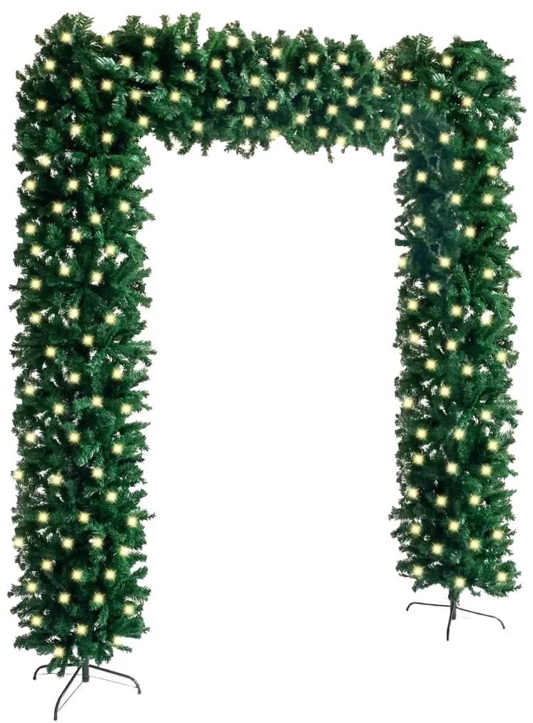 Vianočný oblúk s LED 240 cm zelený 3077972