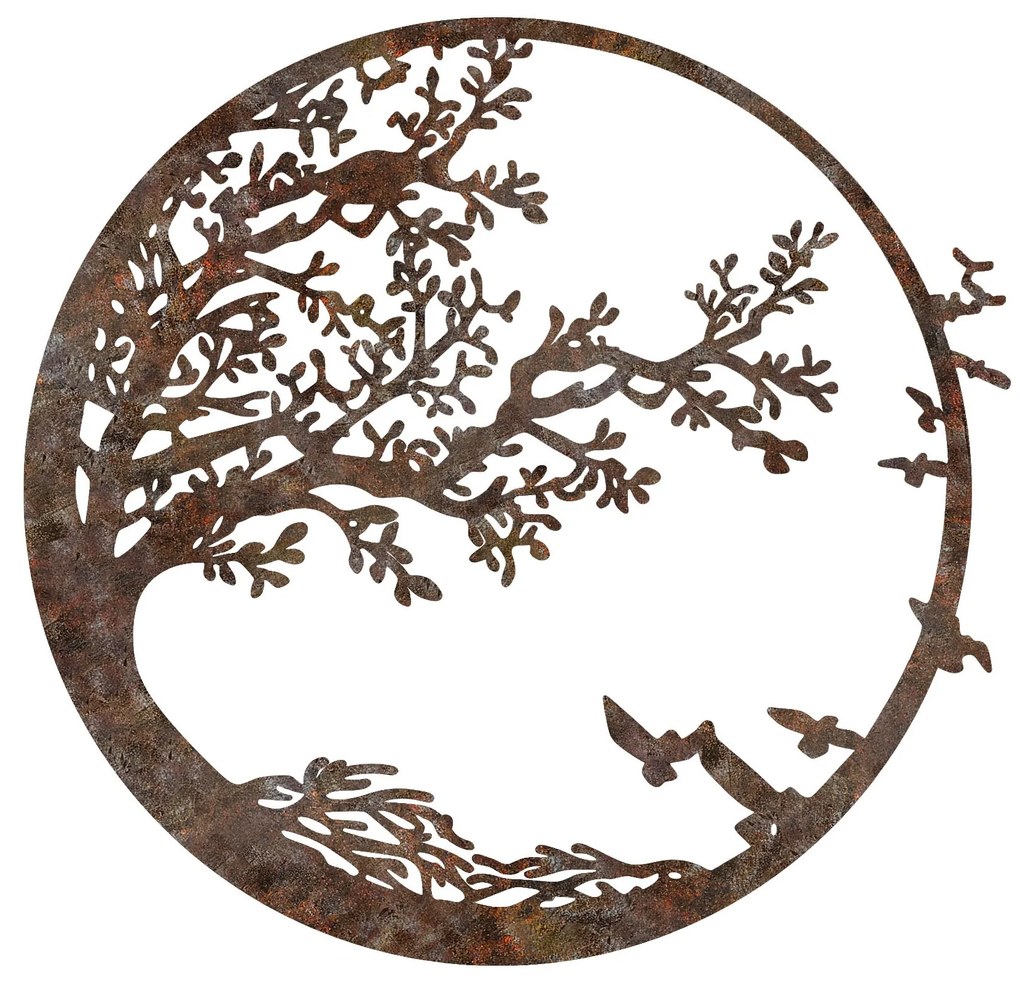 Nástěnná kovová dekorace Rusty Tree vícebarevná