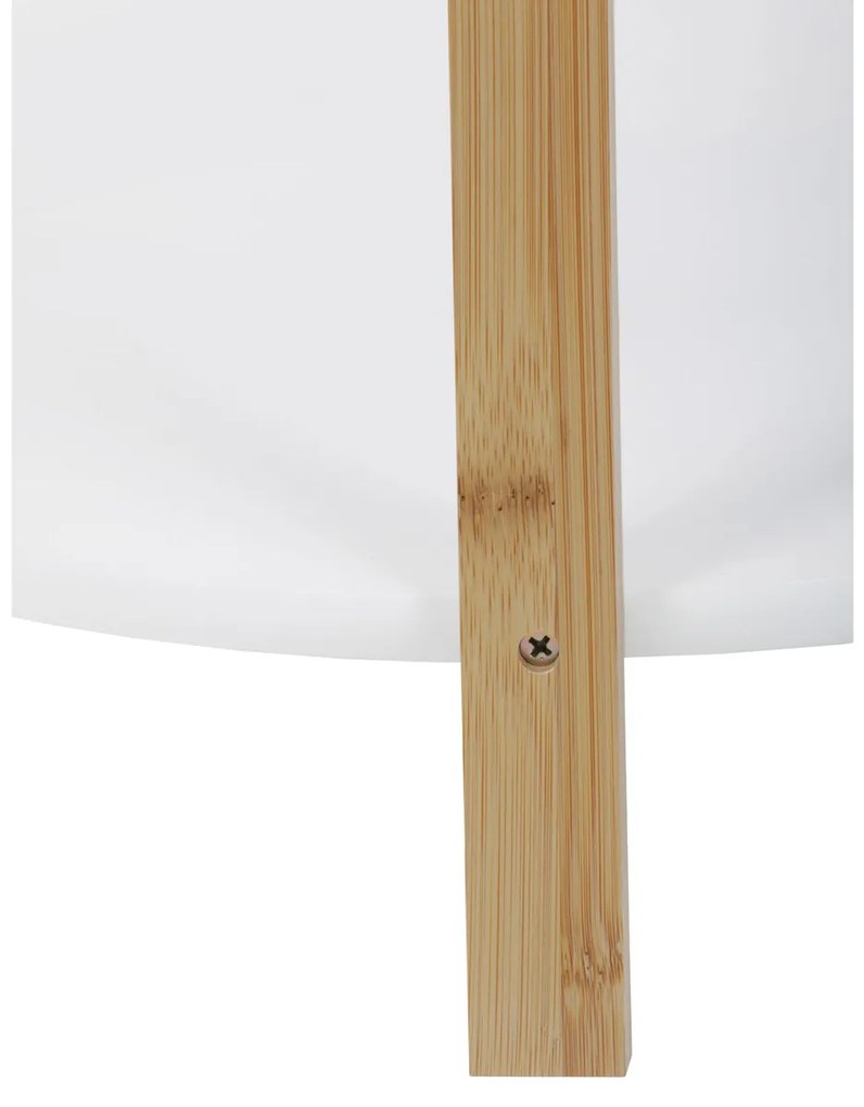 Autronic - Věšák dřevěný stojanový, masiv bambus, bílá barva + přírodní odstín - DR-N1004 WT