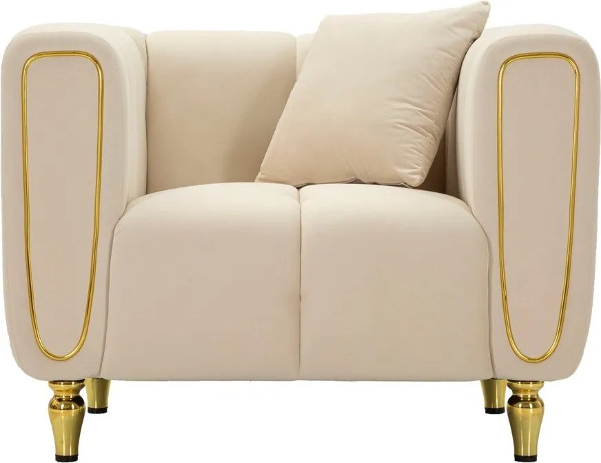 Krémové zamatové kreslo Alma – Mauro Ferretti