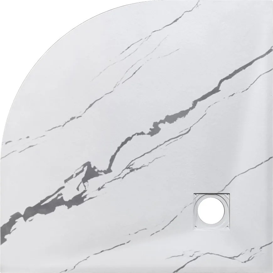 Besco Štvrťkruhová sprchová vanička z SMC kompozitu VEXO MARBLE HR 90x90 BESCO-Rozmery: 90x90