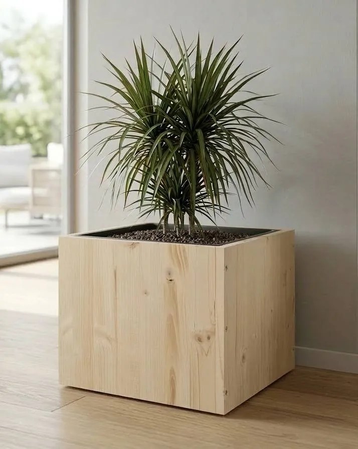 AMADEA Drevený obal s kvetináčom, 33x33x24cm Český výrobok