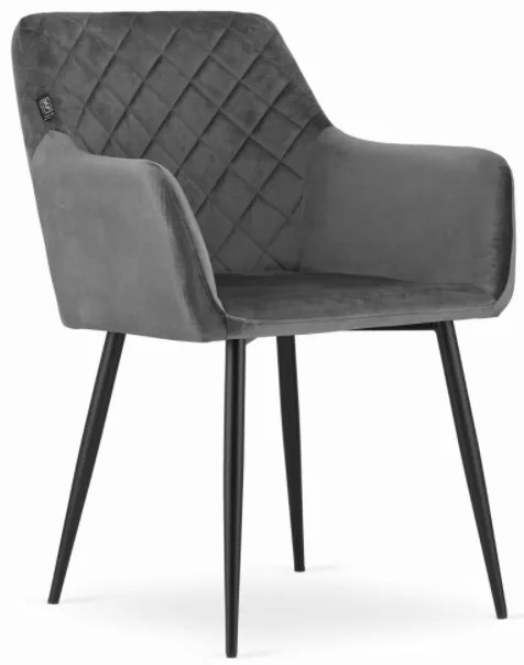 TRENDIE Zamatová stolička Copenhagen sivá
