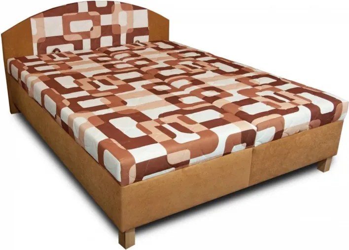 Polohovacia manželská posteľ Vilma, 200x180, hnedá vzor / hnedá (č.215 / 52)