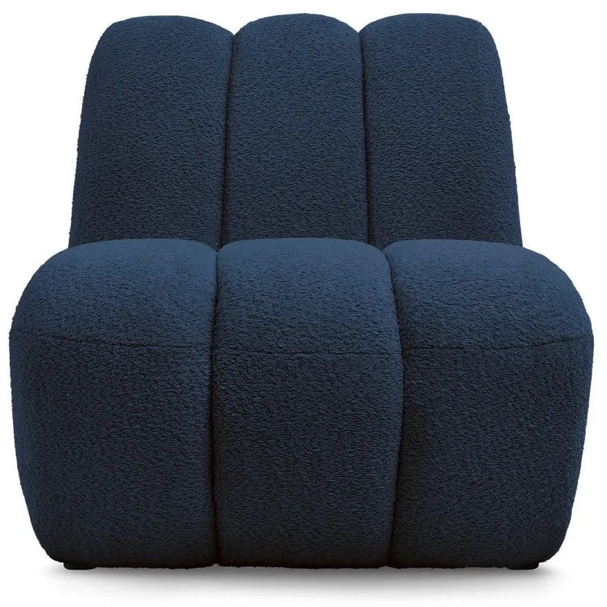 Tmavomodré kreslo z textílie buklé Janissaire – Bobochic Paris