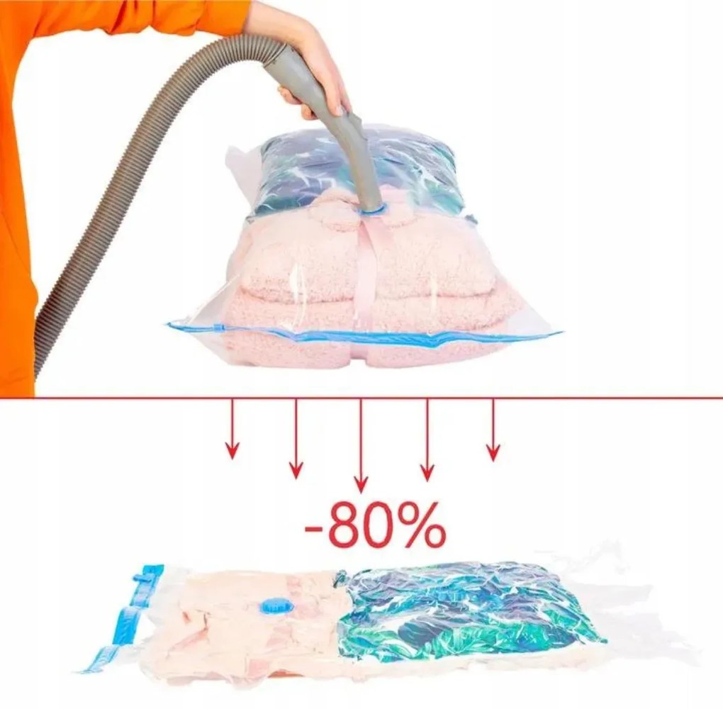 Vákuové vrecká ORION ušetria 75 % miesta, 130 x 100 cm