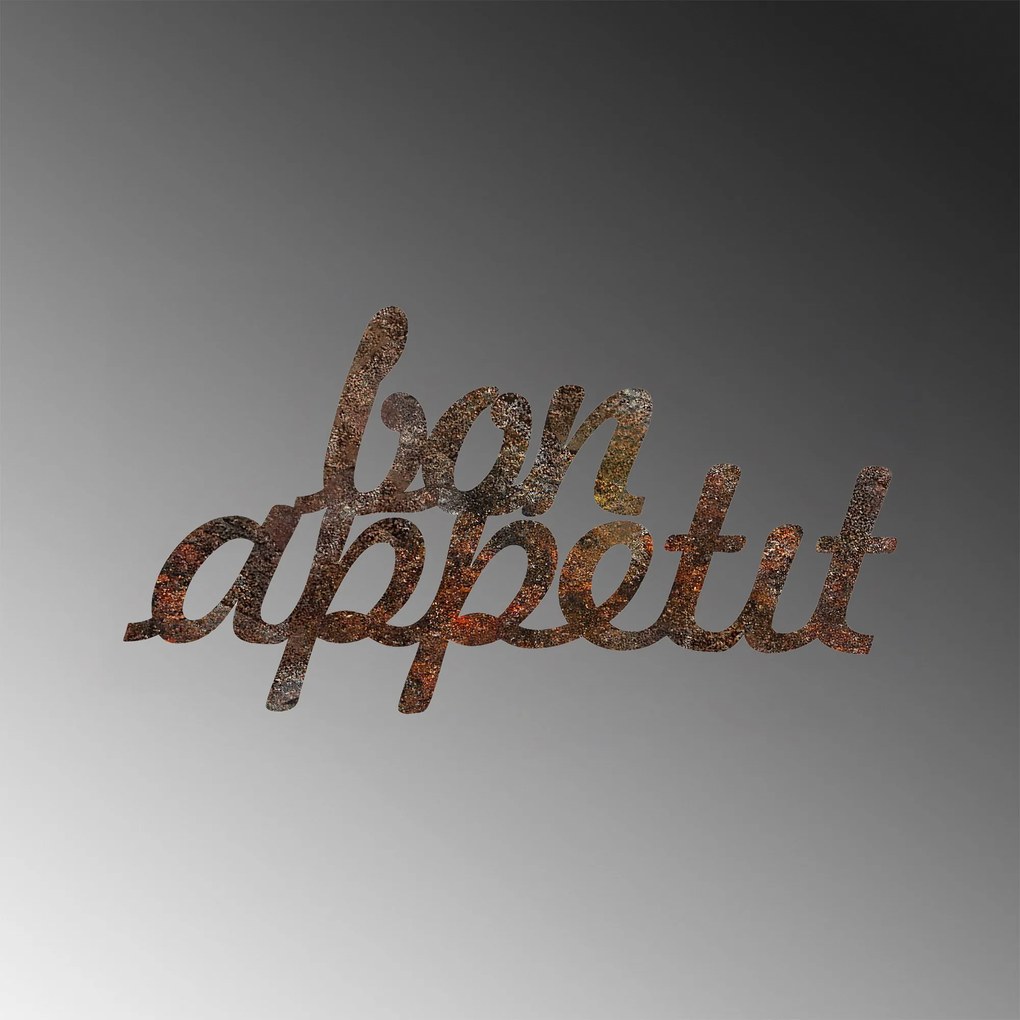 Nástěnná kovová dekorace Bon Appetit vícebarevná