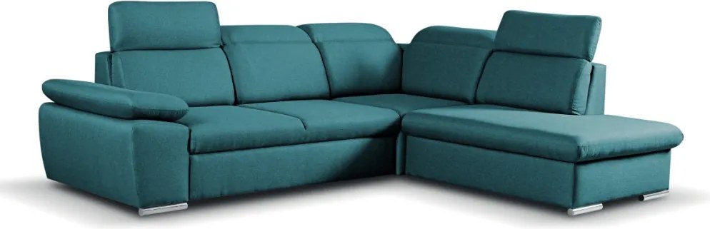 Rohová sedačka Aldon, petrolejová štruktúrovaná látka, pravý roh