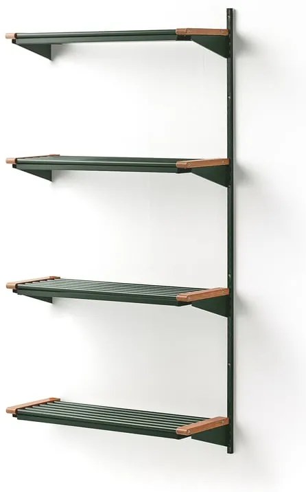 Regál na topánky JEPPE so 4 policami, prídavná sekcia, 1790x900x310 mm, zelená/dub