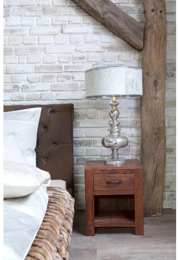furniture-nabytek.cz - Masívny nočný stolík Palison z palisandru, lakovaný, hnedý