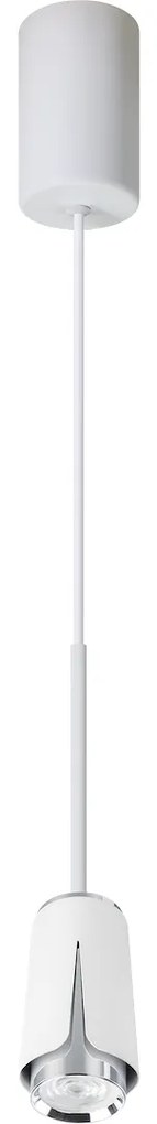 Závesné svietidlo Flower, 1x biele/chrómové kovové tienidlo