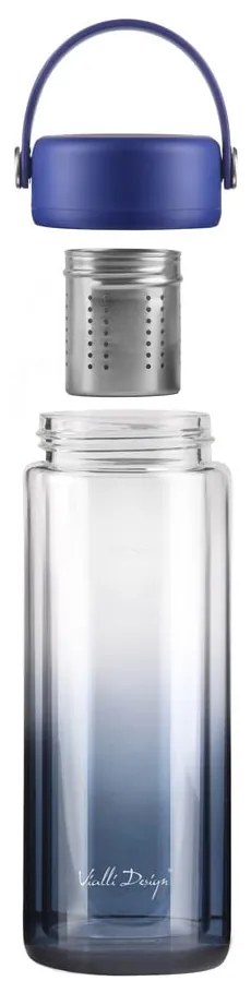 Modrá sklenená fľaša 350 ml Fuori – Vialli Design