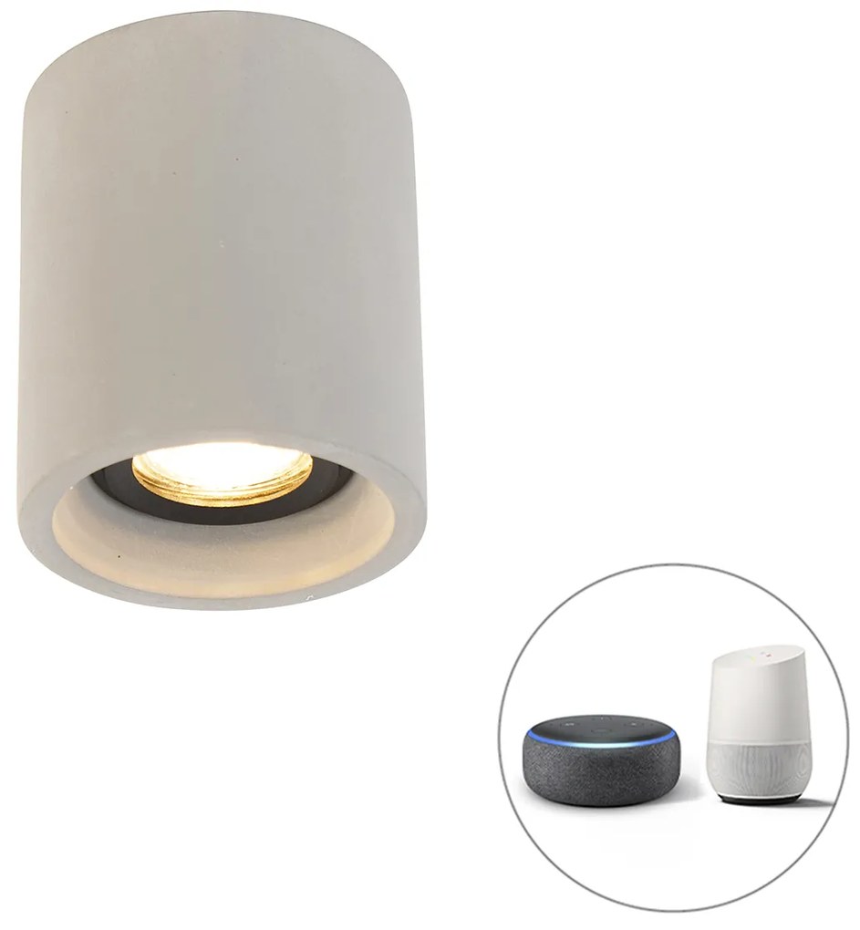 Inteligentné okrúhle stropné bodové svetlo betón vrátane Wifi GU10 - Deep