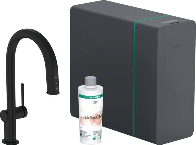 Hansgrohe Aqittura M91, sodaSystem 210, vyťahovací výtok, 1jet, sBox, matná čierna, HAN-76836670