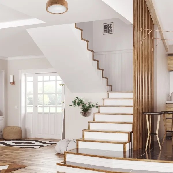 Stropné svietidlo OAK 1xE27/60W/230V dub, pr. 27,5 cm