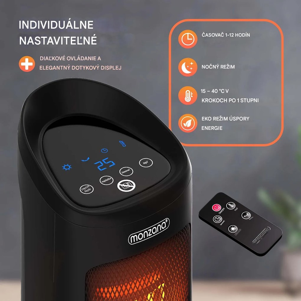 InternetovaZahrada Ventilátorový ohrievač 2000 W - čierny