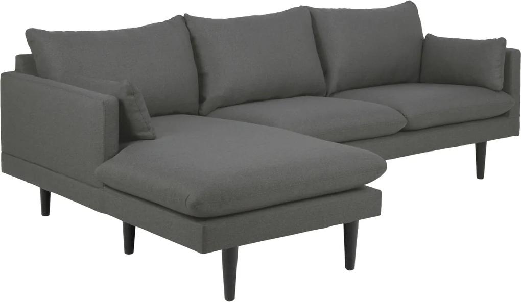 Dizajnová sedacia súprava Nanjala 242 cm ľavá, tmavo šedá