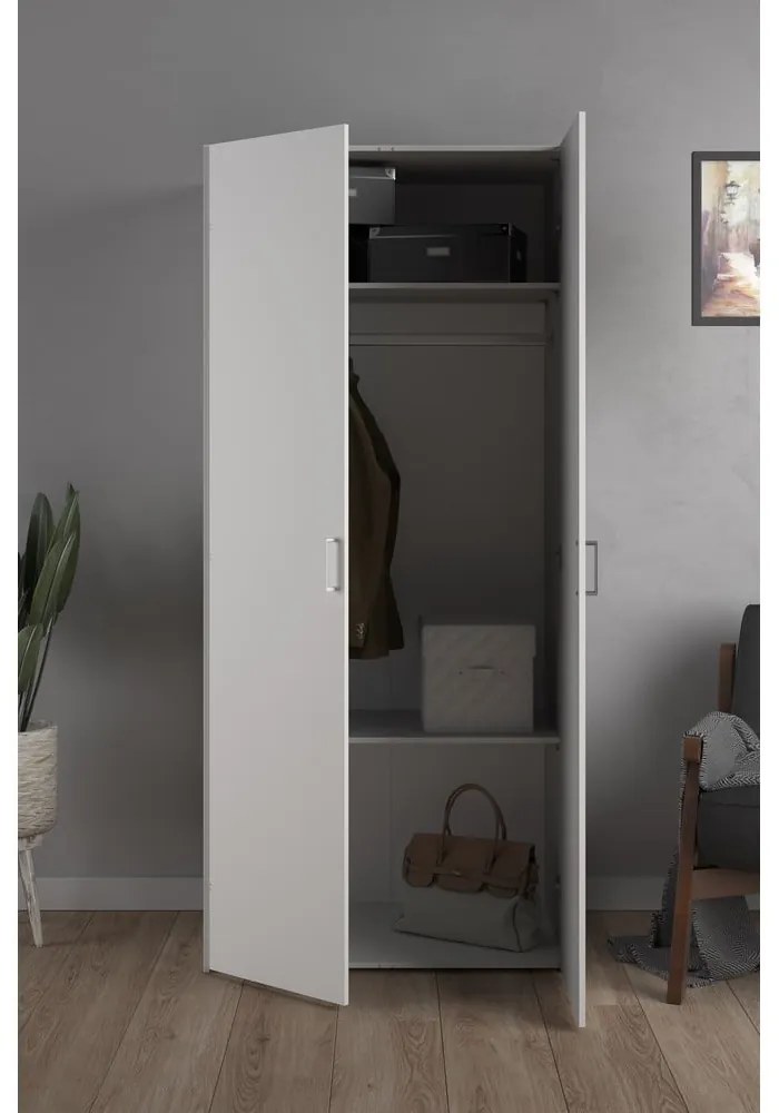 Biela šatníková skriňa 78x175 cm Space – Tvilum