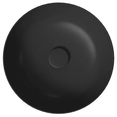 Cersanit Larga, okrúhle umývadlo na dosku 40x40 cm, antracitová matná, K677-019
