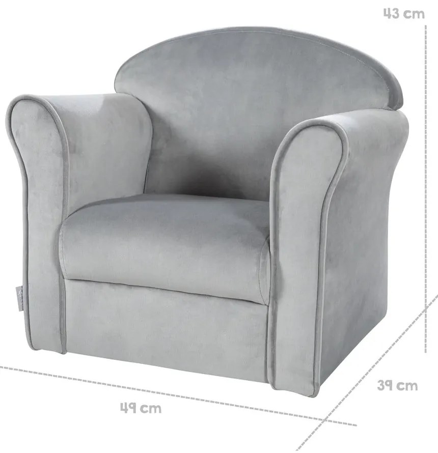 Svetlosivé zamatové detské kresielko Lil Sofa – Roba
