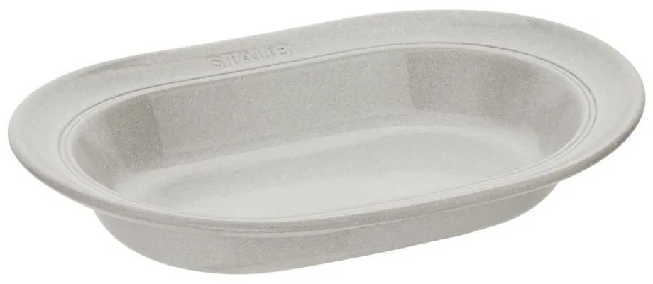 Keramický oválny tanier Staub 25 cm, biela hľuzovka, 40508-030